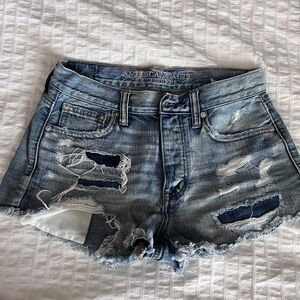 American Eagle Outfitters Ripped Blue Jean Shorts